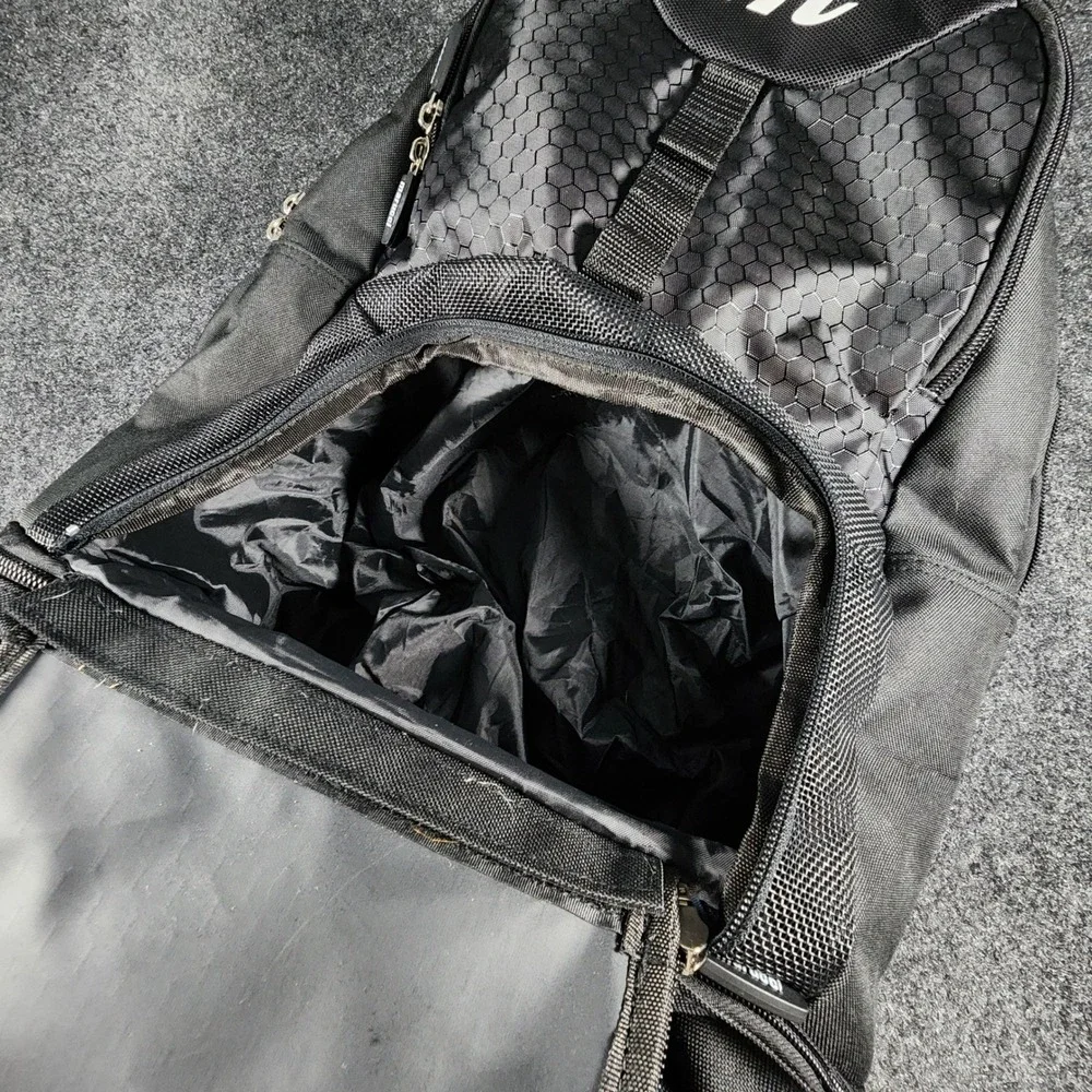 Marucci Trooper Bat Pack Backpack Unisex Large Black Honeycomb Baseball Bag